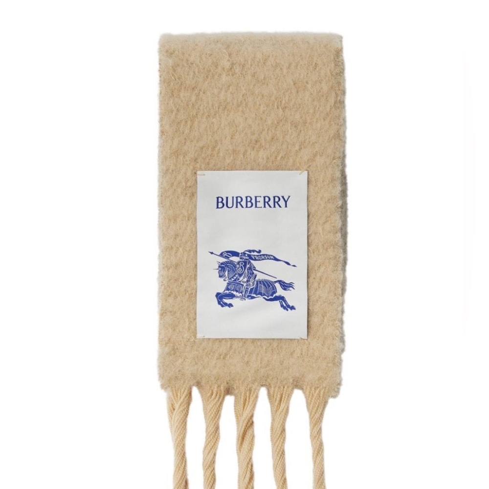 BURBERRY AUTHENTIC WOOL MOHAIR SCARF NARROW